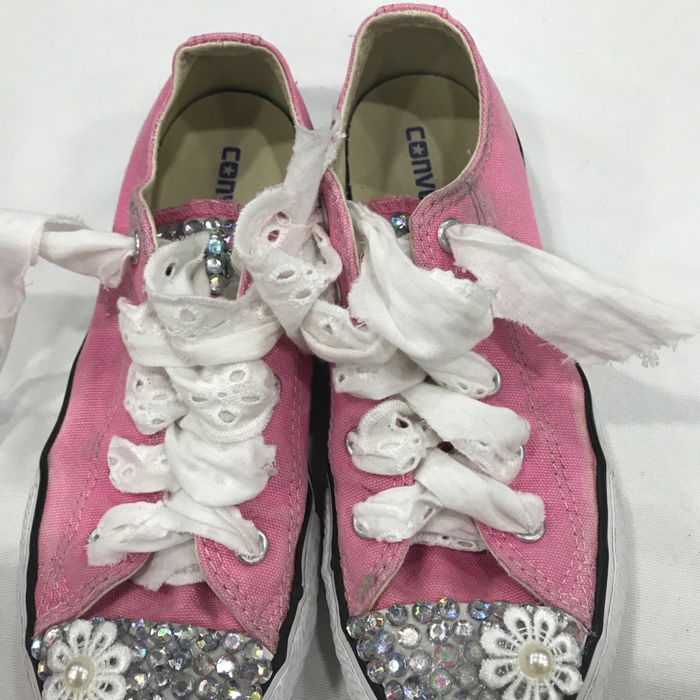 Girl’s Pink Blinged Converse